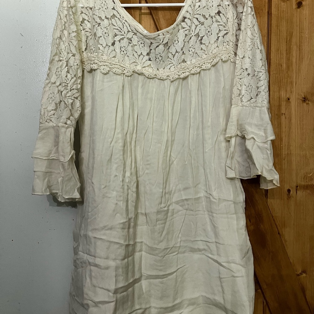 Soho Cream Lace Long Sleeve Dress